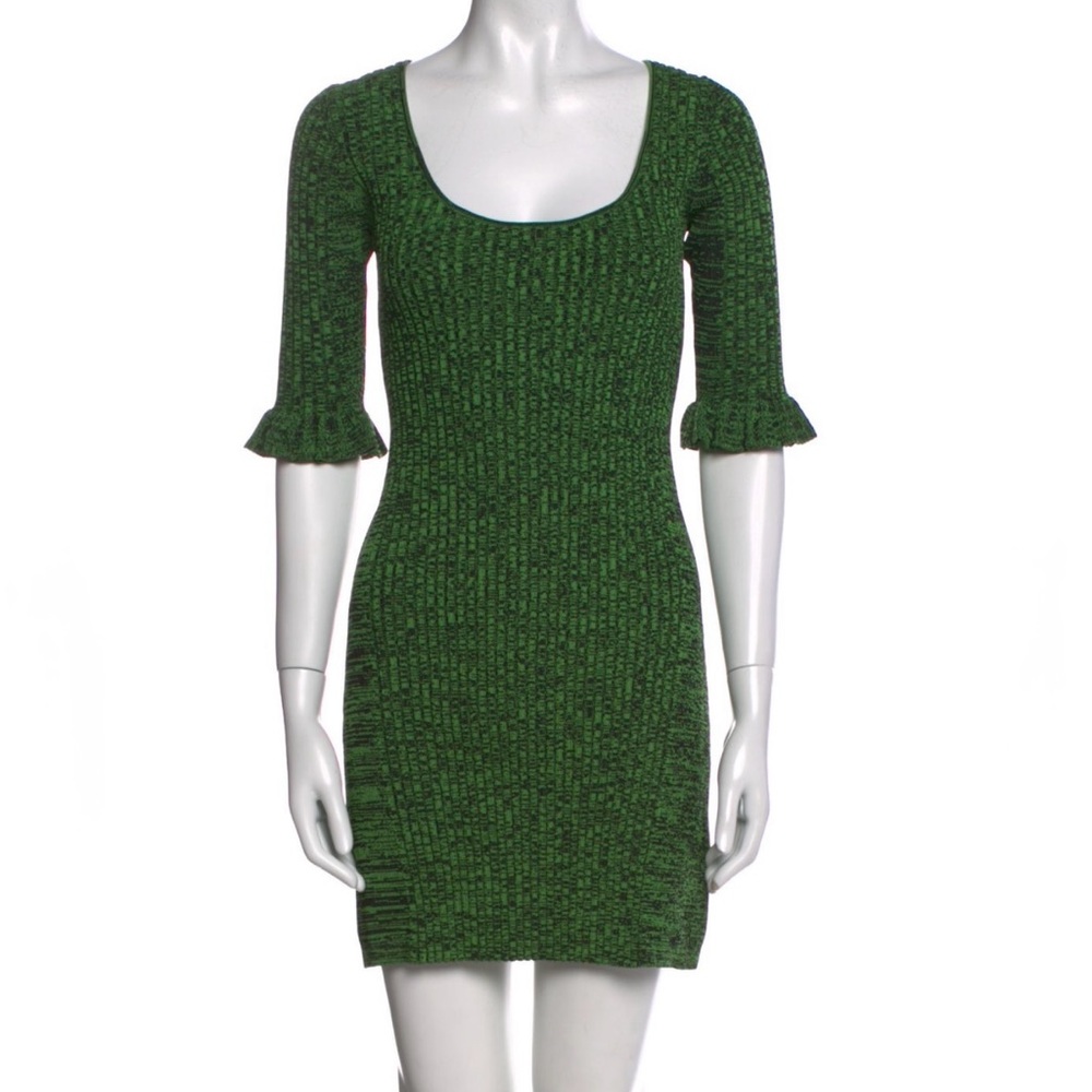NWOT Ganni Kelly green melange knit dress XL